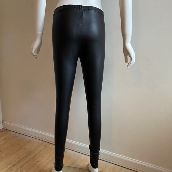 Dorothy Perkins Shiny Wet Look Black Leggings Pants Stretch US6 UK 10 - Picture 2 of 11